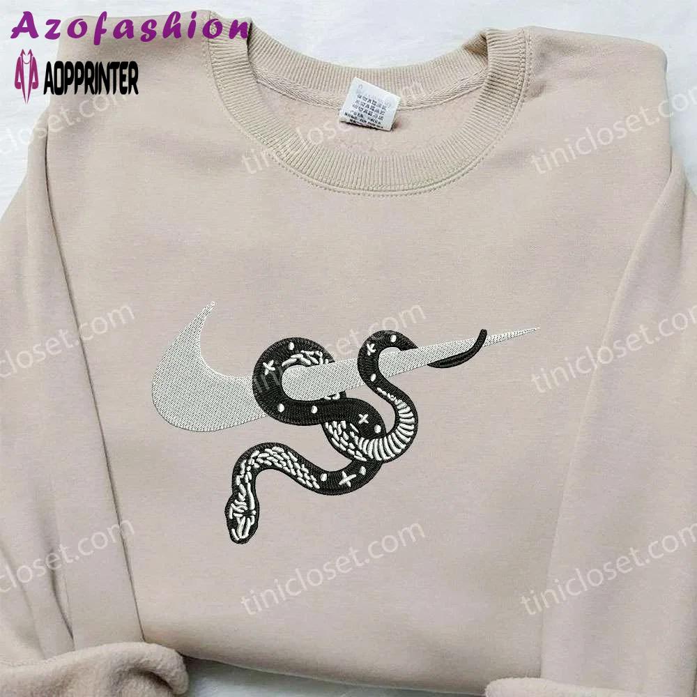 Nike embroidered snake skeleton sweatshirt: animal inspired shirt Embroidered Shirt