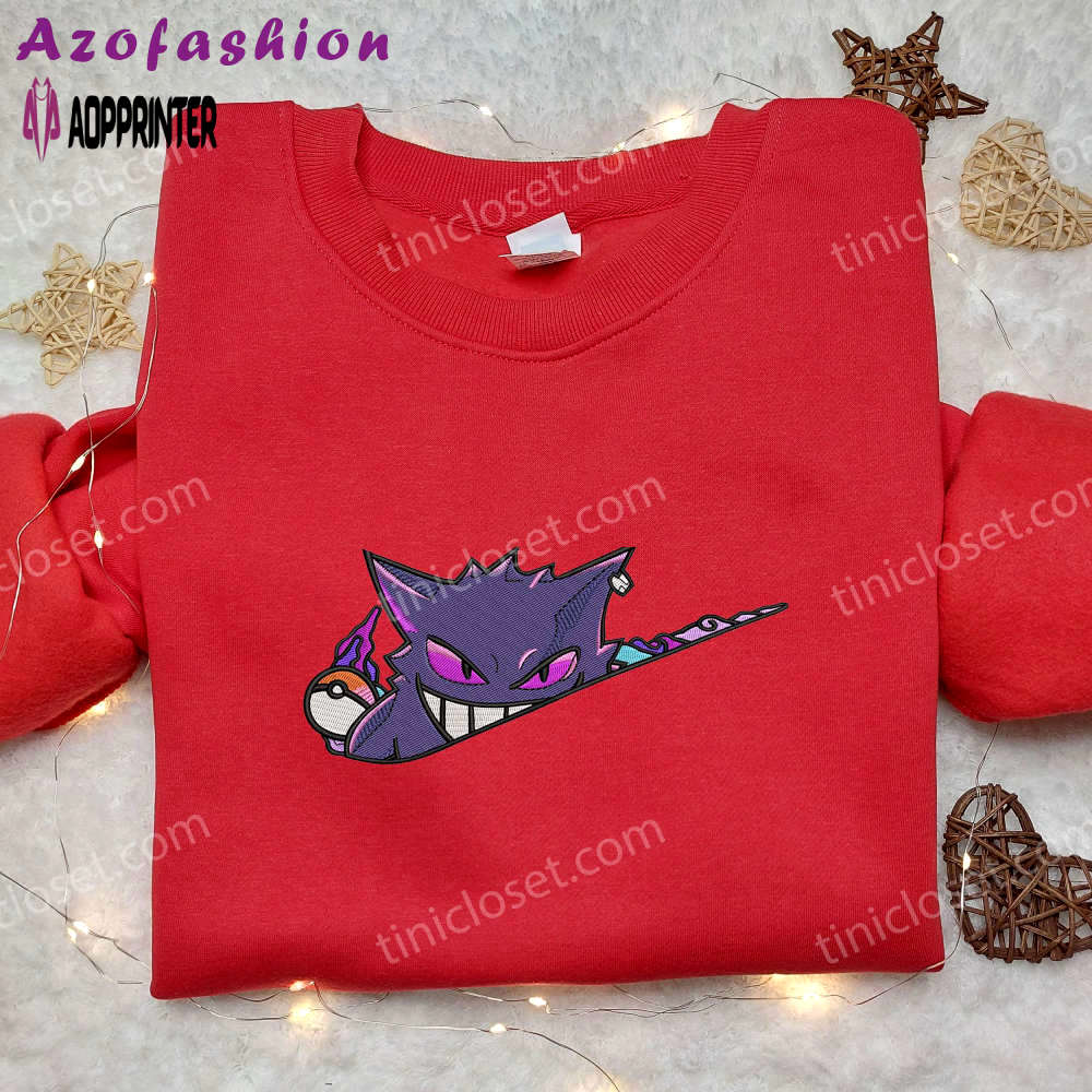 Nike gengar embroidered sweatshirt – pokemon hoodie best anime fan gift Embroidered Shirt