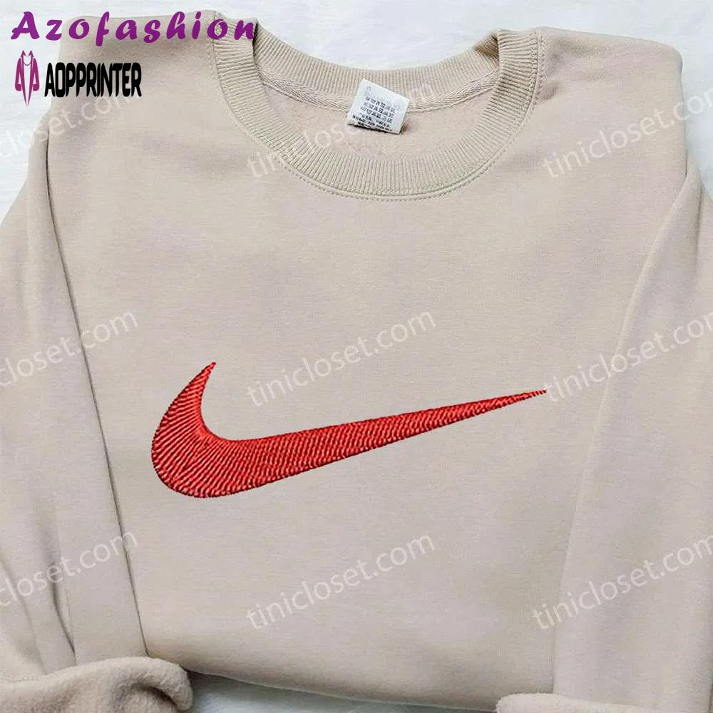 Nike inspired embroidered shirt: perfect family gifts for style enthusiasts Embroidered Shirt