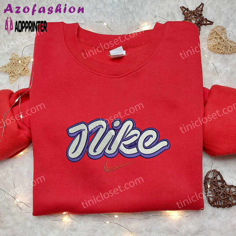 Nike inspired embroidered sweatshirt: cool shirt perfect family gift Embroidered Shirt