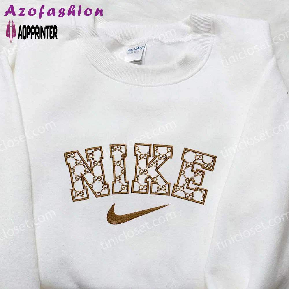 Nike logo x gucci embroidered shirt: best family gifts nike inspired design Embroidered Shirt