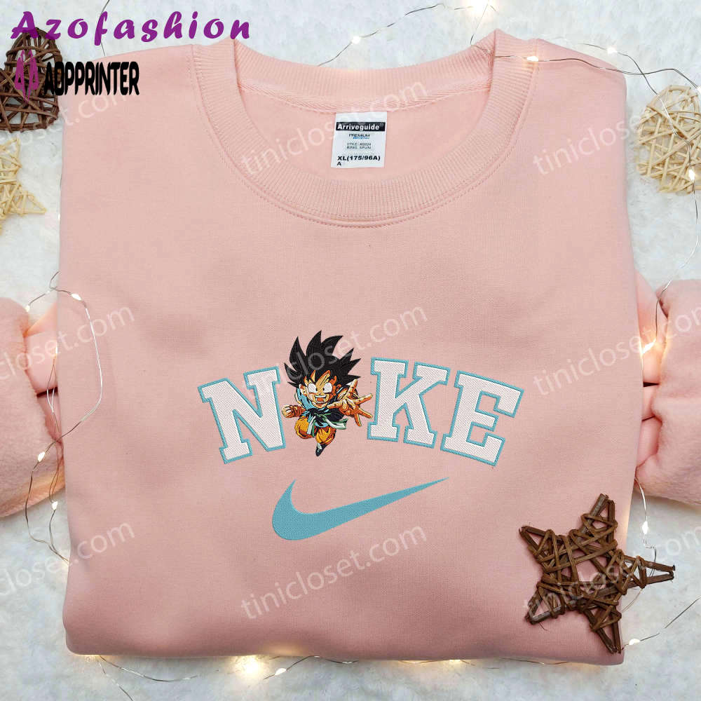 Nike son goku embroidered shirt & dragon ball sweatshirt: anime hoodie for fans Embroidered Shirt