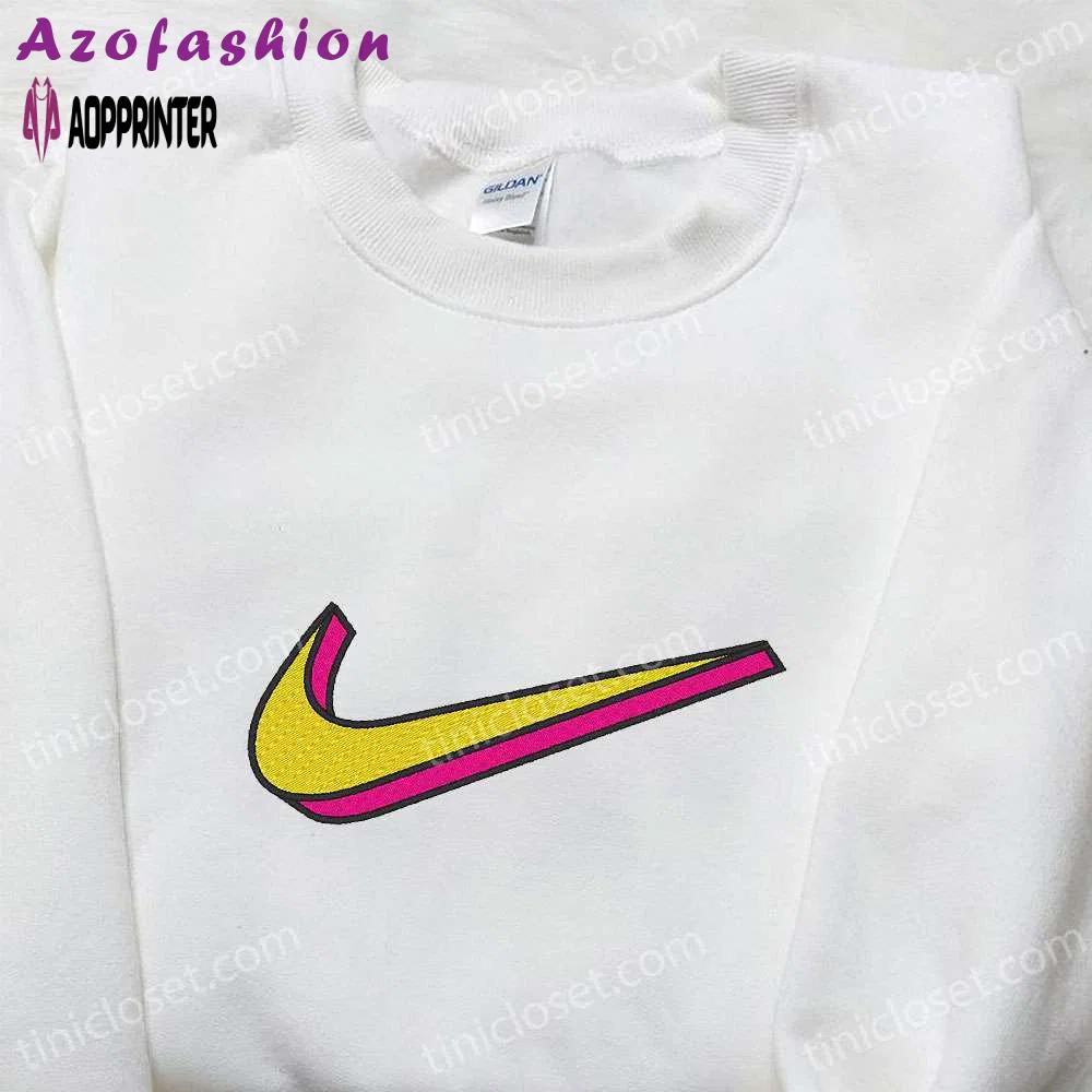 Nike swoosh embroidered shirt: stylish nike inspired gift for family Embroidered Shirt