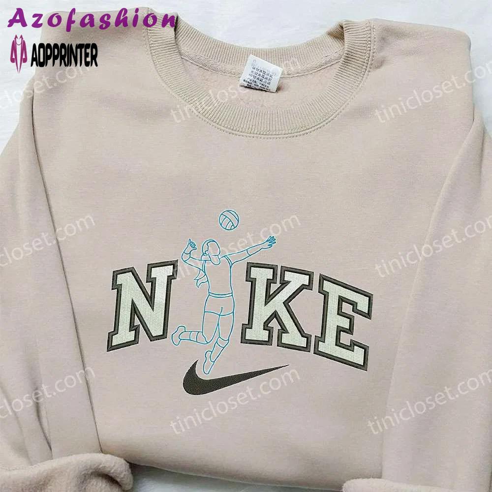 Nike women s volleyball embroidered hoodie & shirt: sporty nike-inspired embroidered apparel Embroidered Shirt