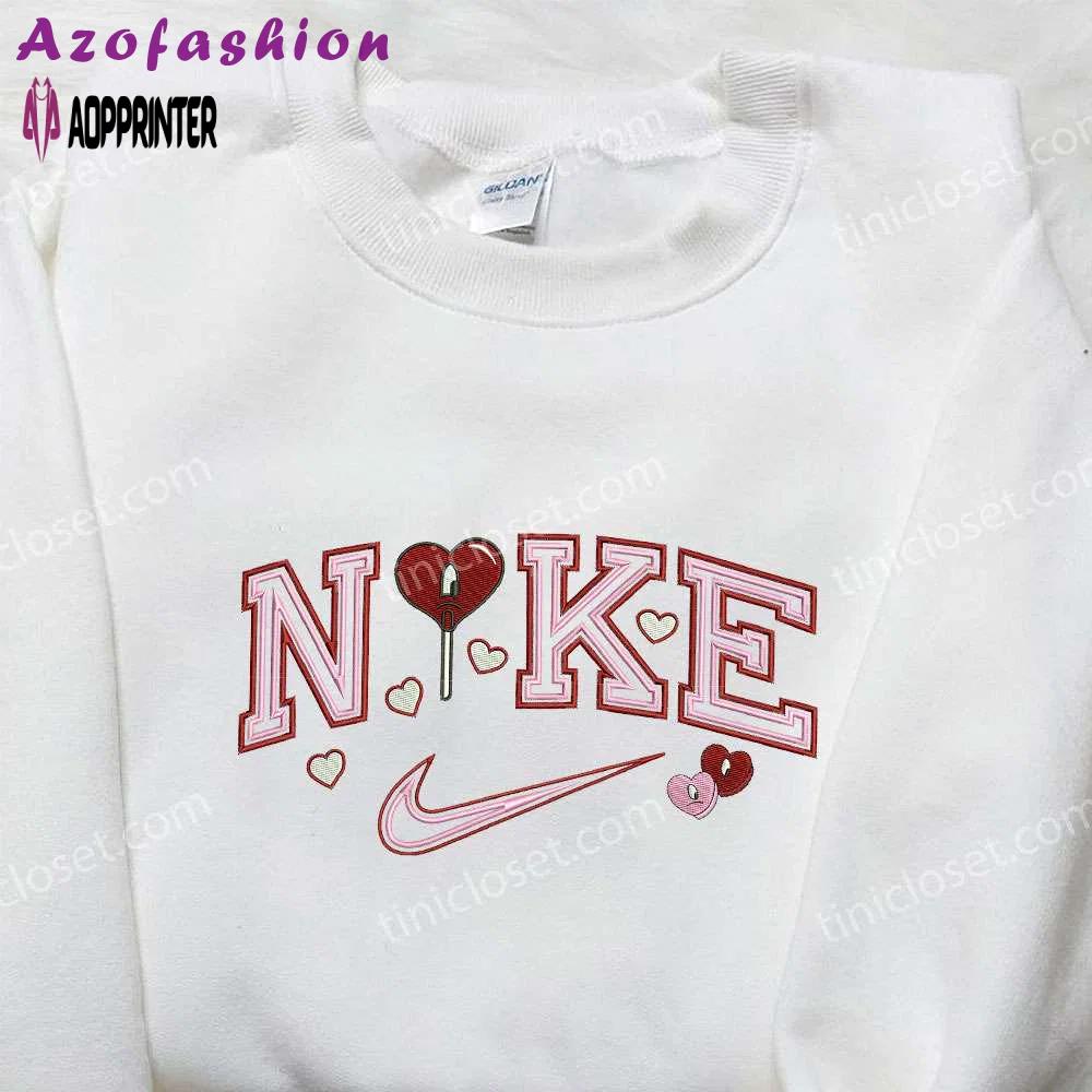 Nike x bad bunny candy hearts embroidered shirt: celebrity valentine s day tee Embroidered Shirt
