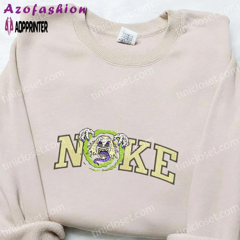 Nike x beetlejuice embroidered sweatshirt: best halloween gift idea for horror movie fans Embroidered Shirt