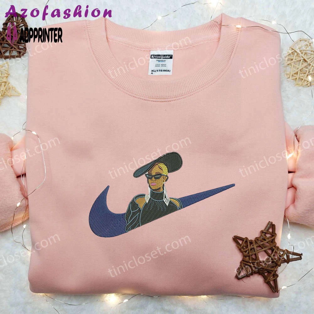 Nike x beyonce black dress & hat embroidered shirt: celebrity custom nike tee Embroidered Shirt