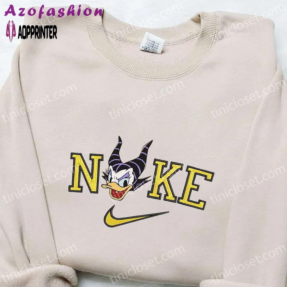 Nike x daisy duck maleficent embroidered sweatshirt: best disney halloween gift for family Embroidered Shirt