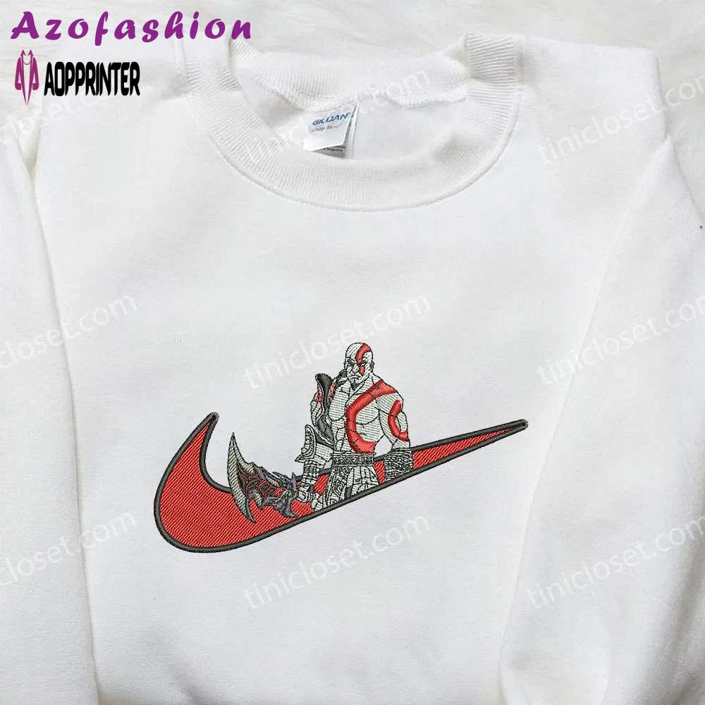 Nike x gow god of war embroidered shirt: custom cool design Embroidered Shirt