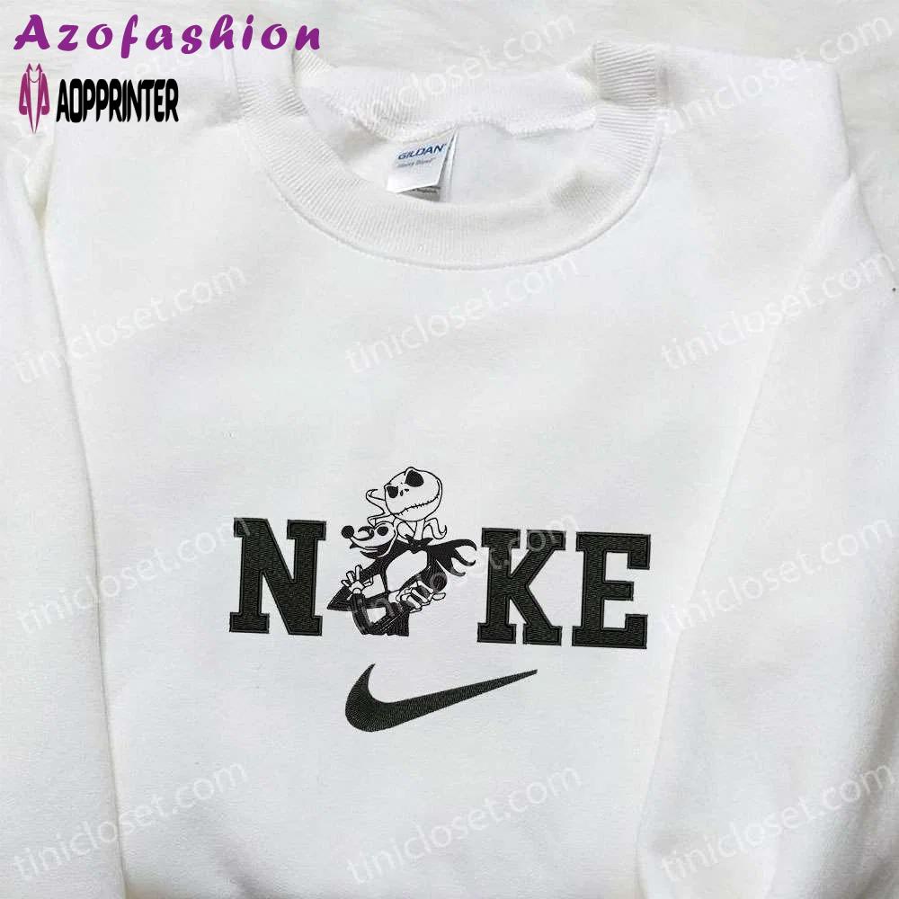 Nike x jack skellington embroidered hoodie & sweatshirt: nightmare before christmas collection custom nike t-shirt Embroidered Shirt