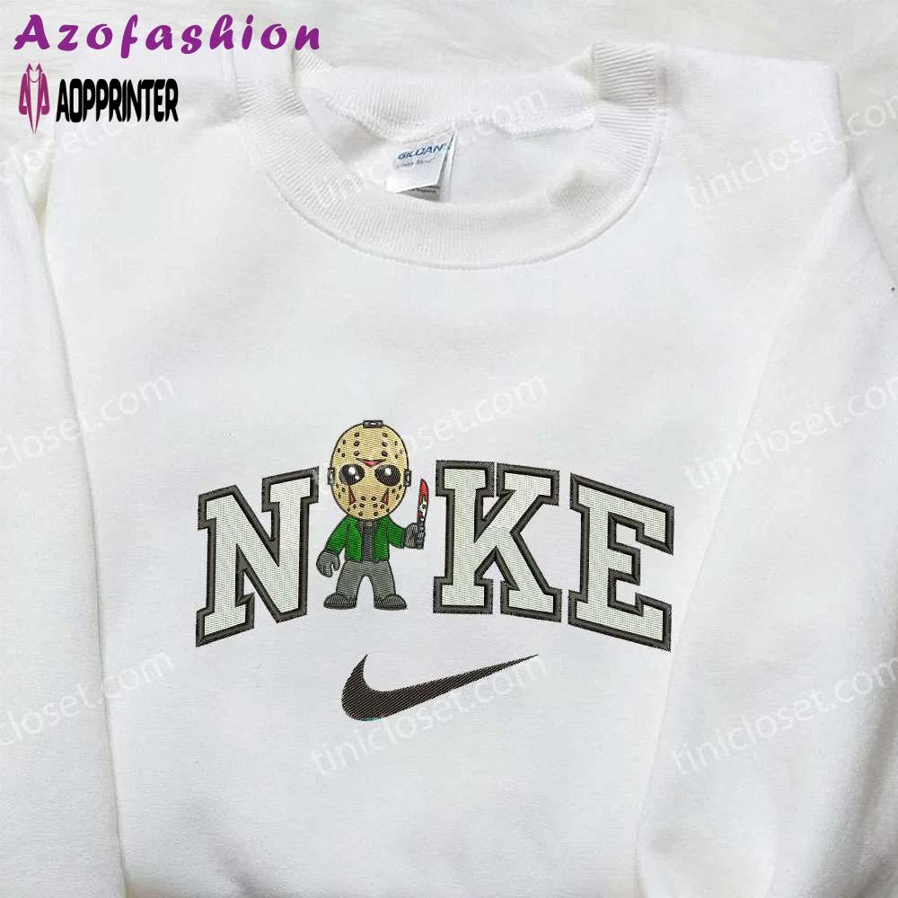 Nike x jason voorhees embroidered shirt – best horror movie halloween gift Embroidered Shirt
