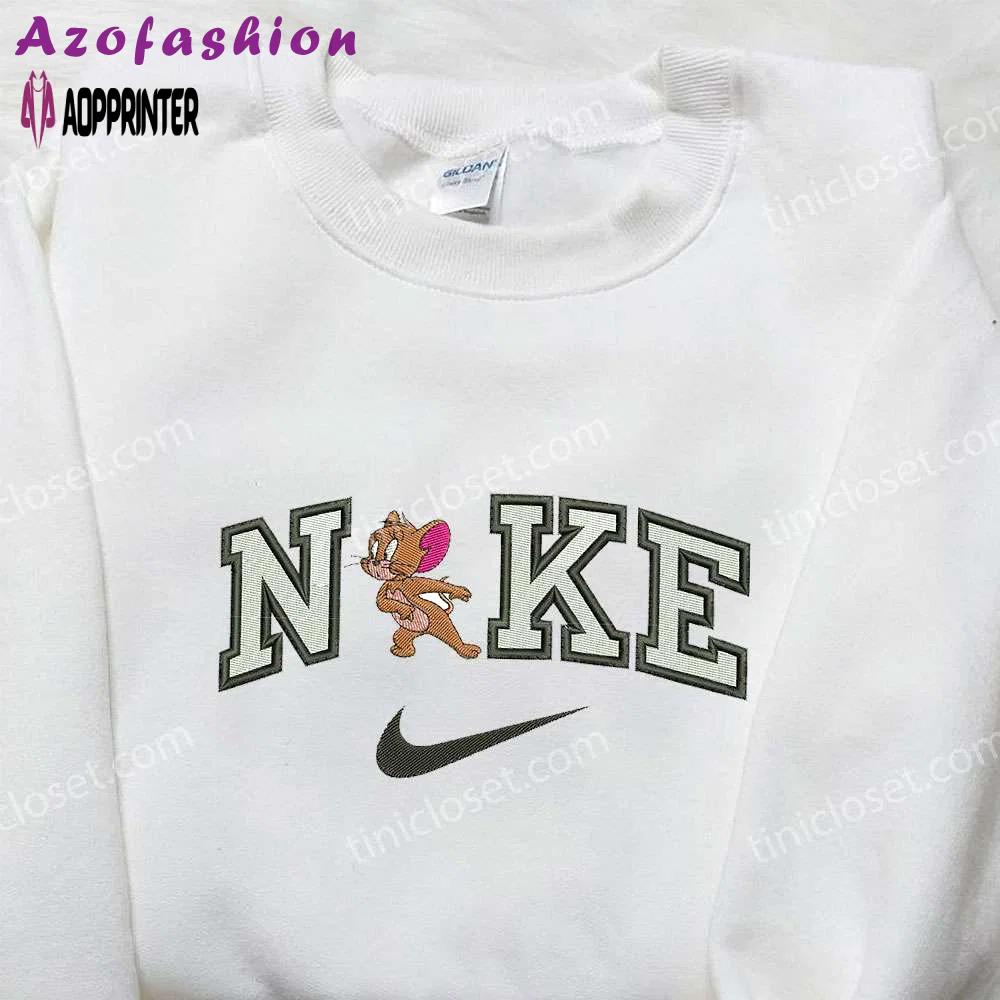 Nike x jerry embroidered shirt – cartoon & nike inspired stylish design Embroidered Shirt