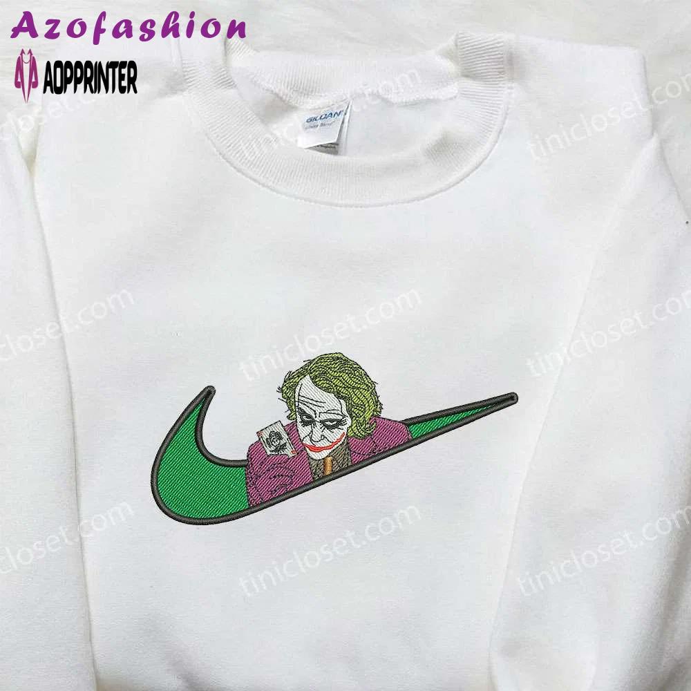 Nike x joker halloween embroidered shirt – unique nike inspired design Embroidered Shirt
