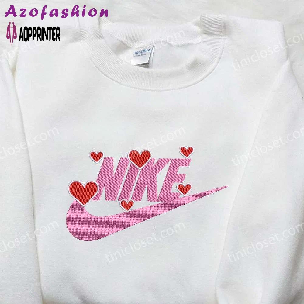 Nike x love hearts embroidered shirt: custom valentine s day gift – best nike embroidered shirt ideas Embroidered Shirt
