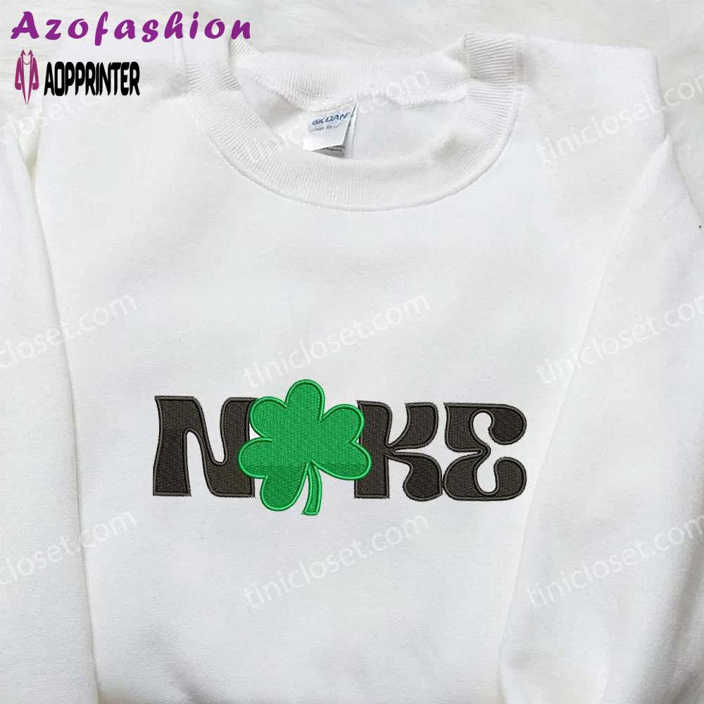 Nike x lucky grass embroidered shirt: custom nike gift for family Embroidered Shirt