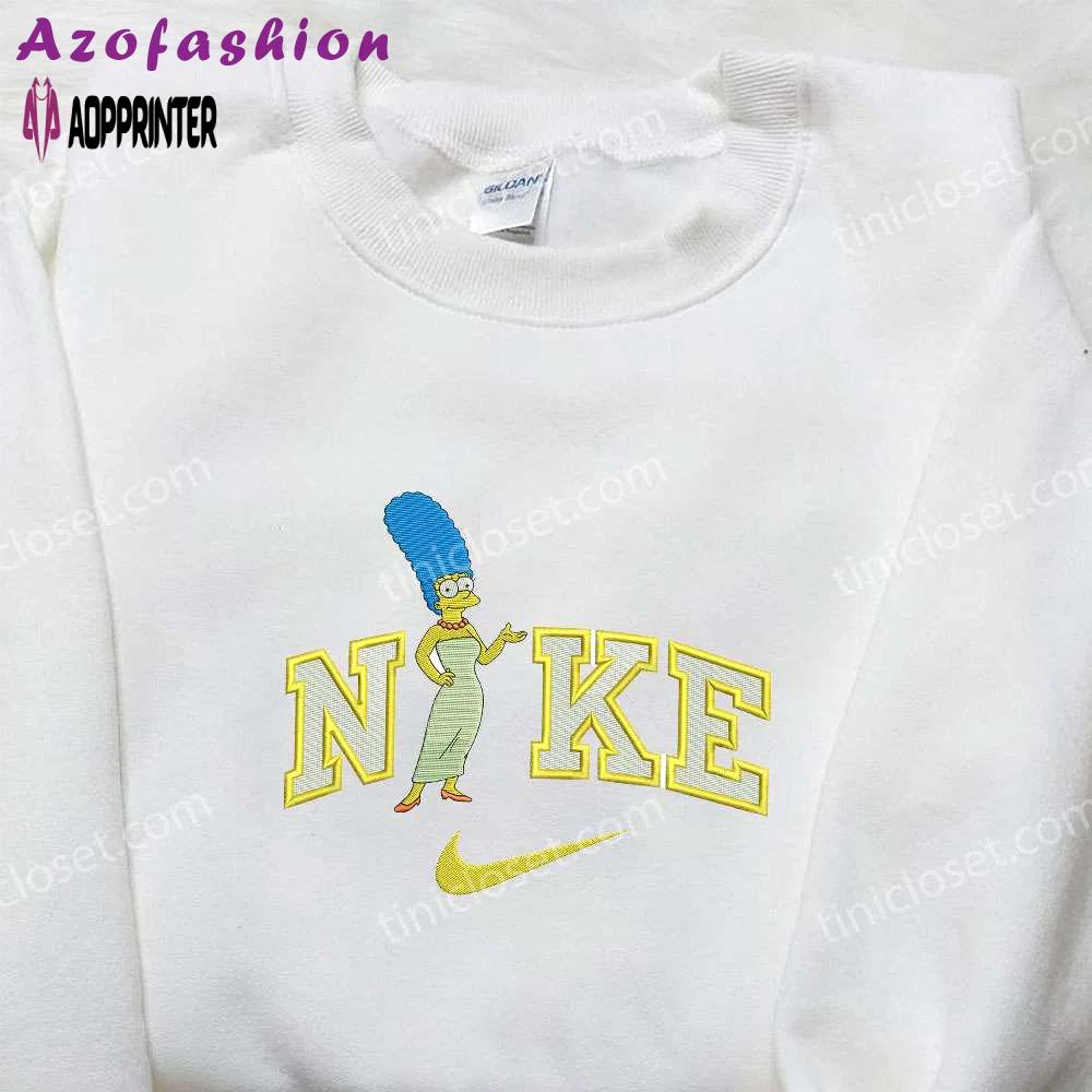 Nike x marge simpson embroidered sweatshirt – cartoon hoodie & t-shirt Embroidered Shirt