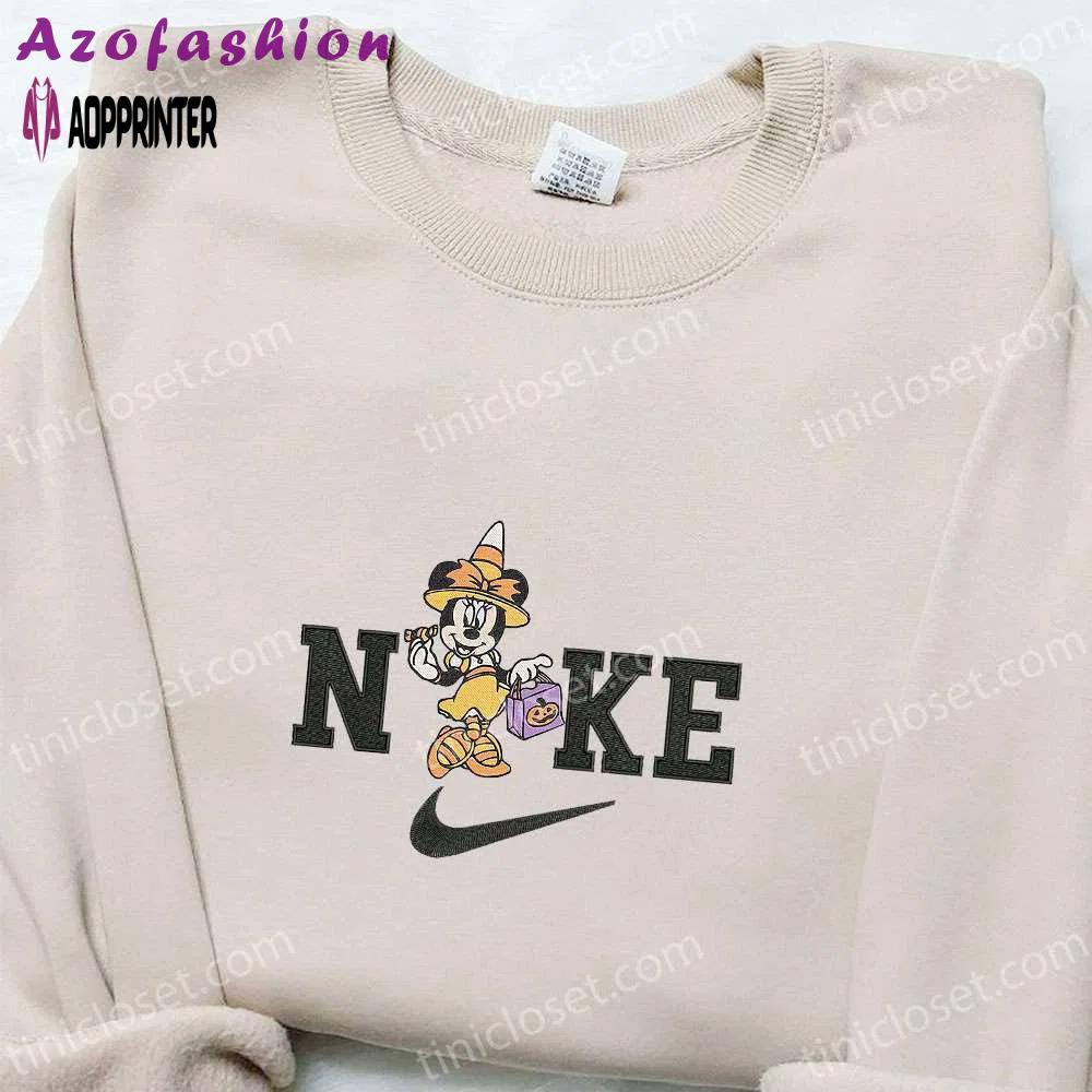 Nike x masquerade minnie: disney halloween embroidered sweatshirt hoodie & t-shirt Embroidered Shirt