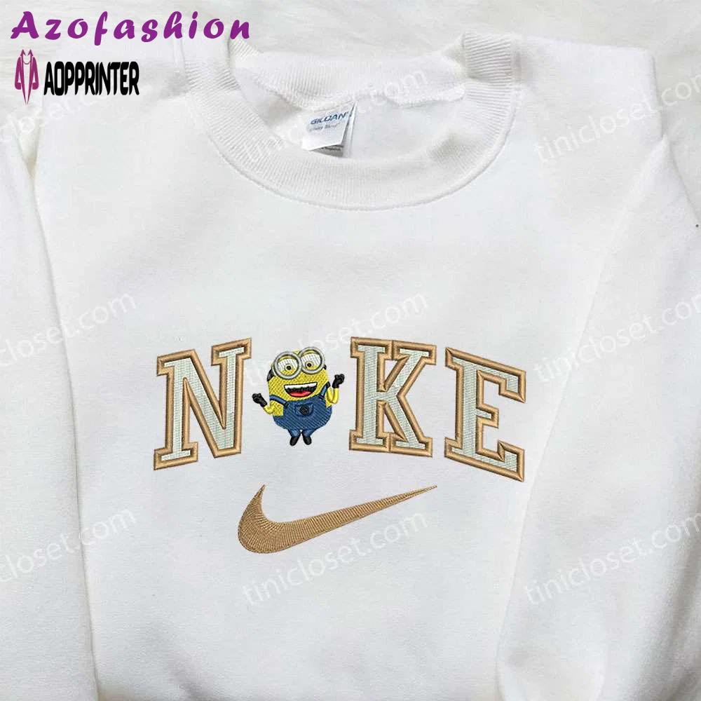 Nike x minion embroidered t-shirt sweatshirt & hoodie: cartoon inspired apparel Embroidered Shirt