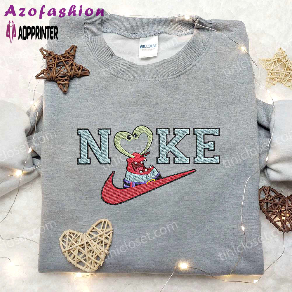 Nike x mr krabs heart embroidered shirt – spongebob & nike inspired collection Embroidered Shirt