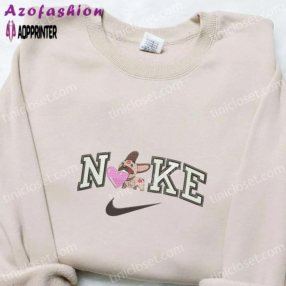 Nike x mugsy valentine’s shirt & hoodie heart embroidery – best gift ideas Embroidered Shirt