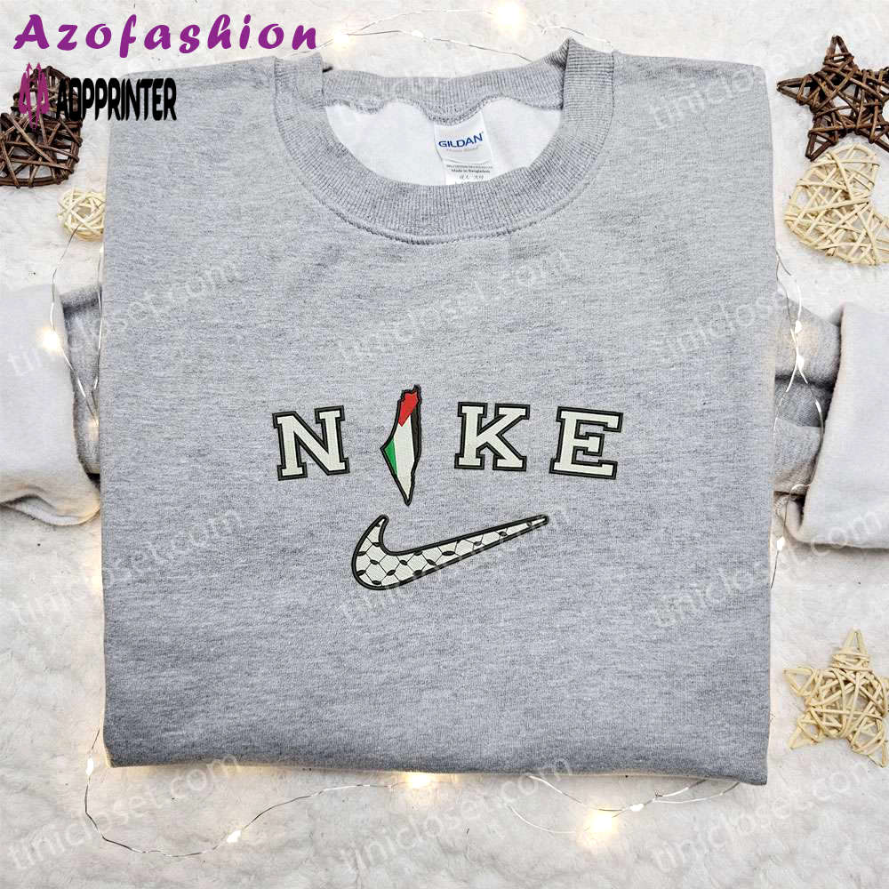 Nike x palestine embroidered hoodie flag shirt & inspired t-shirt – unique national pride collection Embroidered Shirt