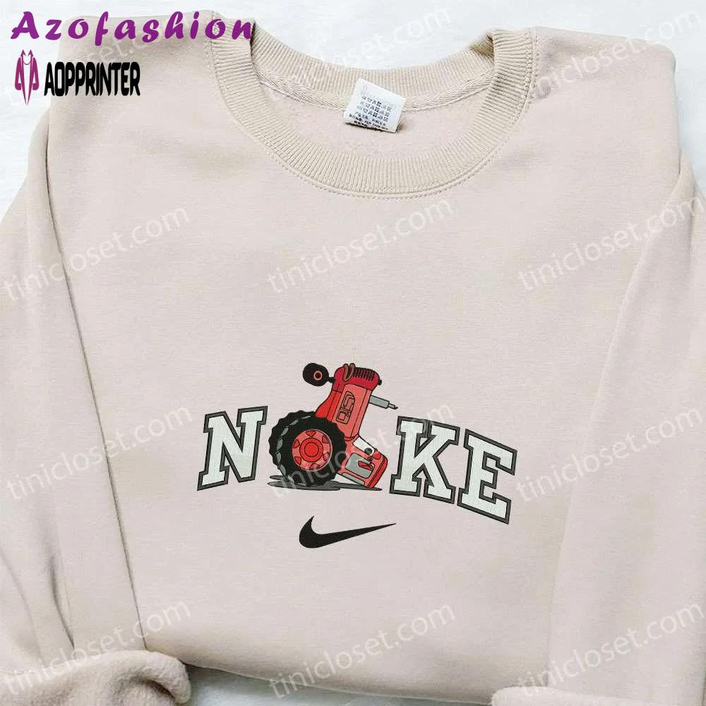 Nike x pixar cars embroidered sweatshirt: disney cartoon shirt & inspired t-shirt Embroidered Shirt