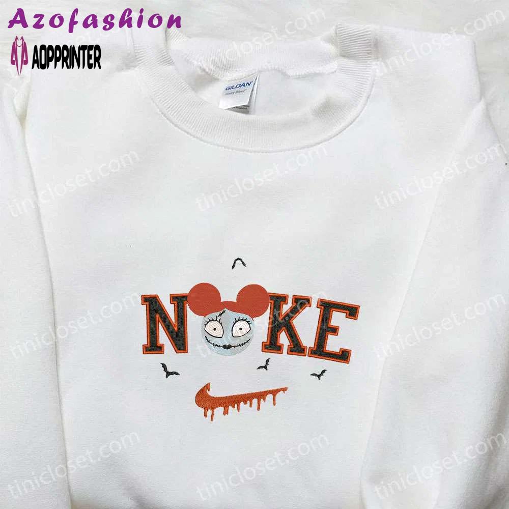 Nike x sally mickey head embroidered shirt nightmare before christmas characters t-shirt nike inspired sweatshirt Embroidered Shirt