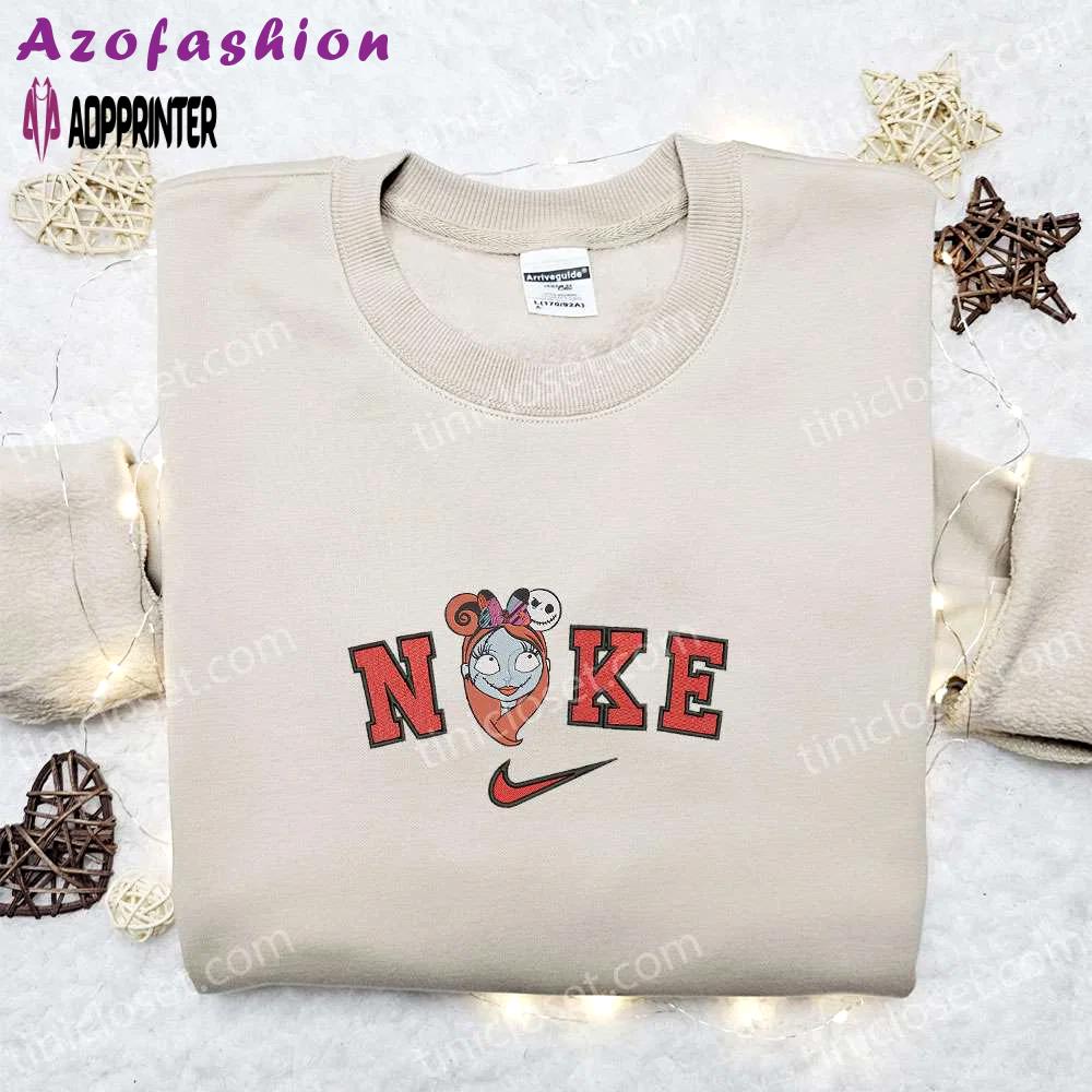 Nike x sally minnie mouse ears embroidered hoodie – disney halloween sweatshirt & nike inspired shirt Embroidered Shirt