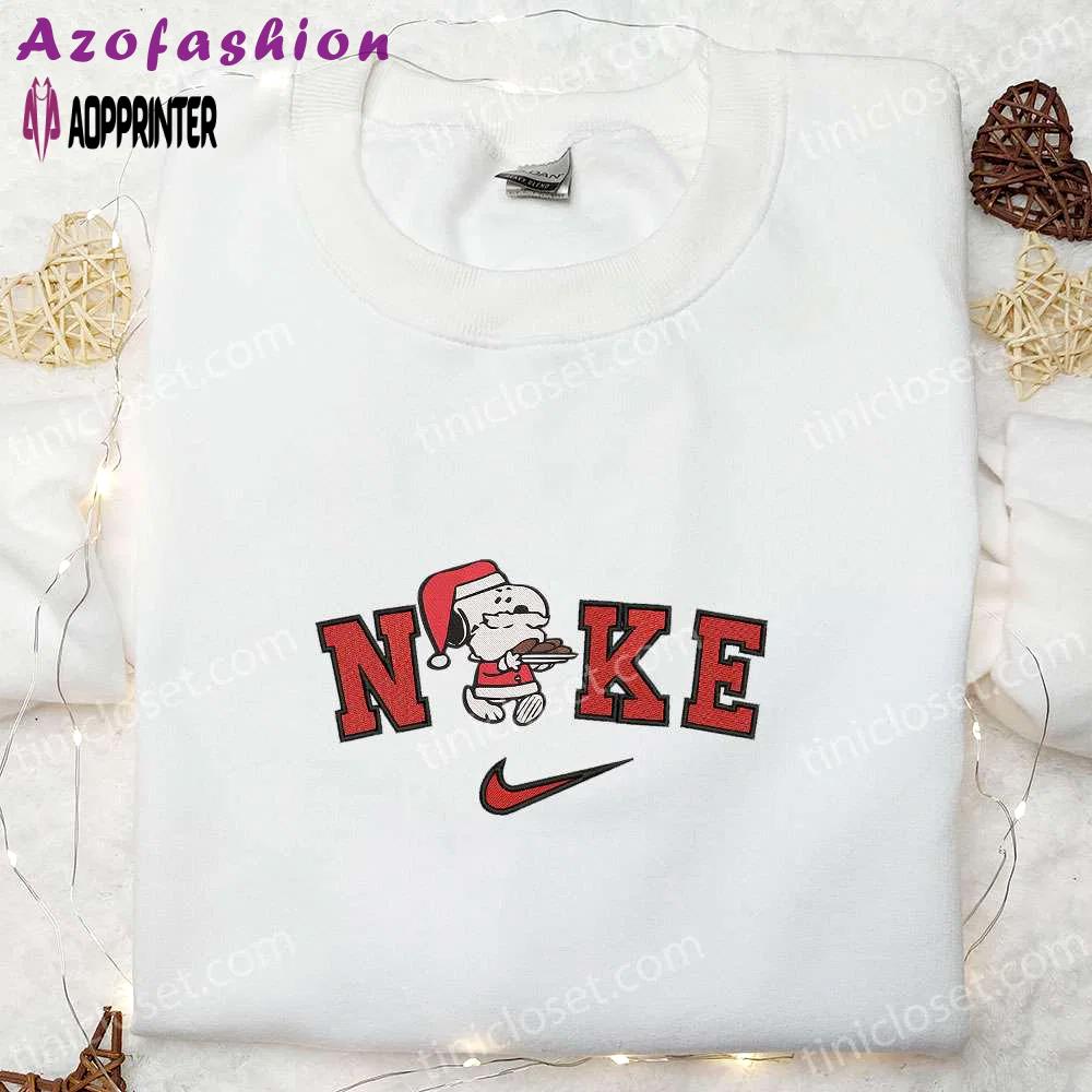 Nike x snoopy christmas sweatshirt t-shirt & hoodie: festive santa claus embroidery Embroidered Shirt