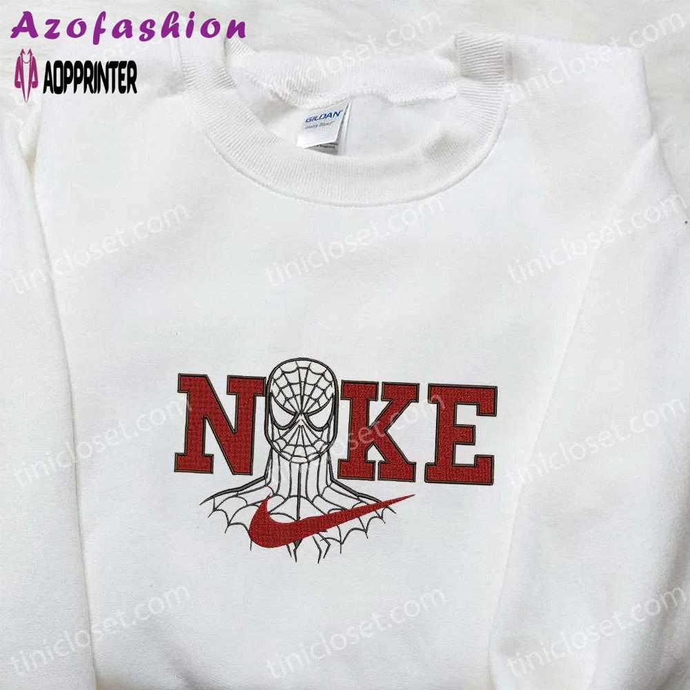 Nike x spider-man embroidered sweatshirt: marvel & dc comics shirt the ultimate gift Embroidered Shirt