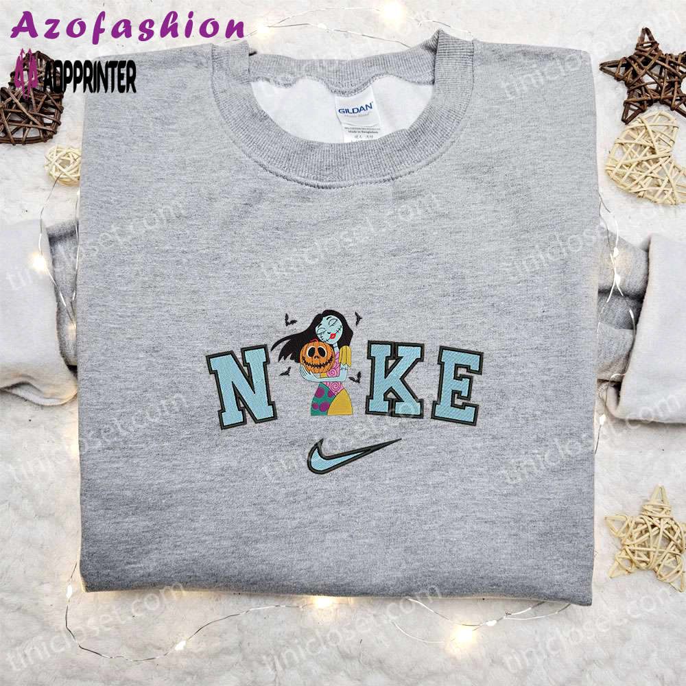 Nike x spooky sally halloween pumpkin bats embroidered shirt nightmare before christmas characters t-shirt Embroidered Shirt