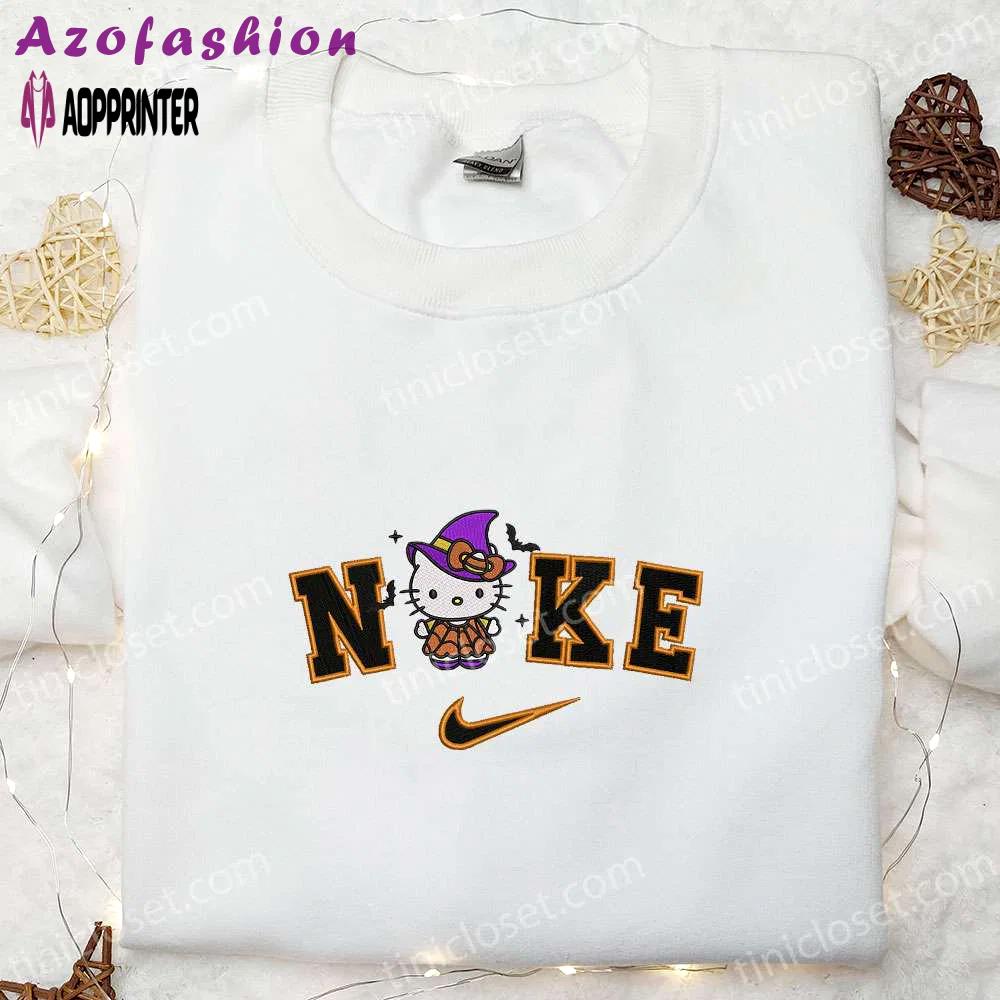 Nike x spooky witch hello kitty shirt: halloween embroidered sweatshirt & cute anime hoodie Embroidered Shirt
