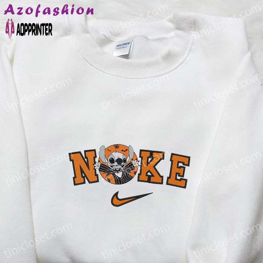 Nike x stitch jack skellington embroidered shirt: cool halloween inspired tee Embroidered Shirt