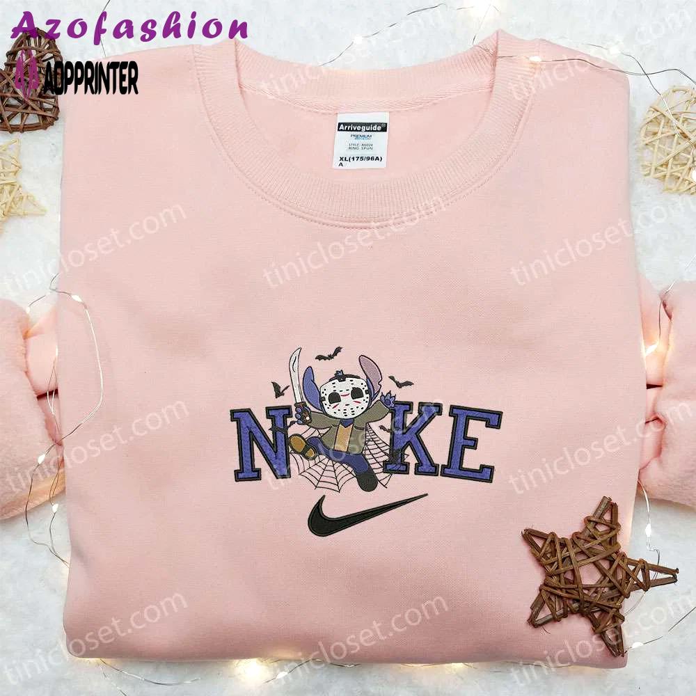 Nike x stitch jason voorhees embroidered t-shirt hoodie & sweatshirt: adorable halloween collection Embroidered Shirt