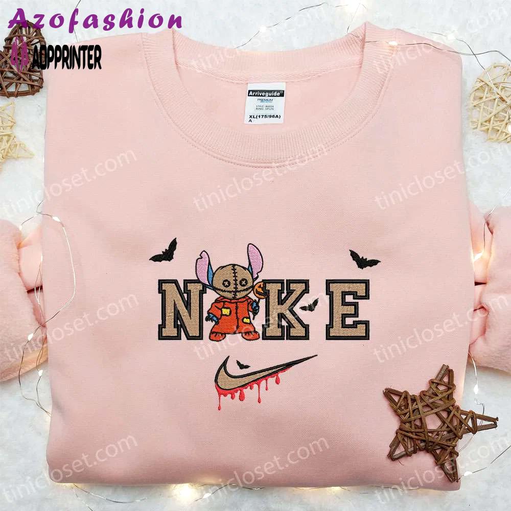 Nike x stitch sam trick or treat embroidered sweatshirt & disney characters hoodie: best halloween gift ideas Embroidered Shirt