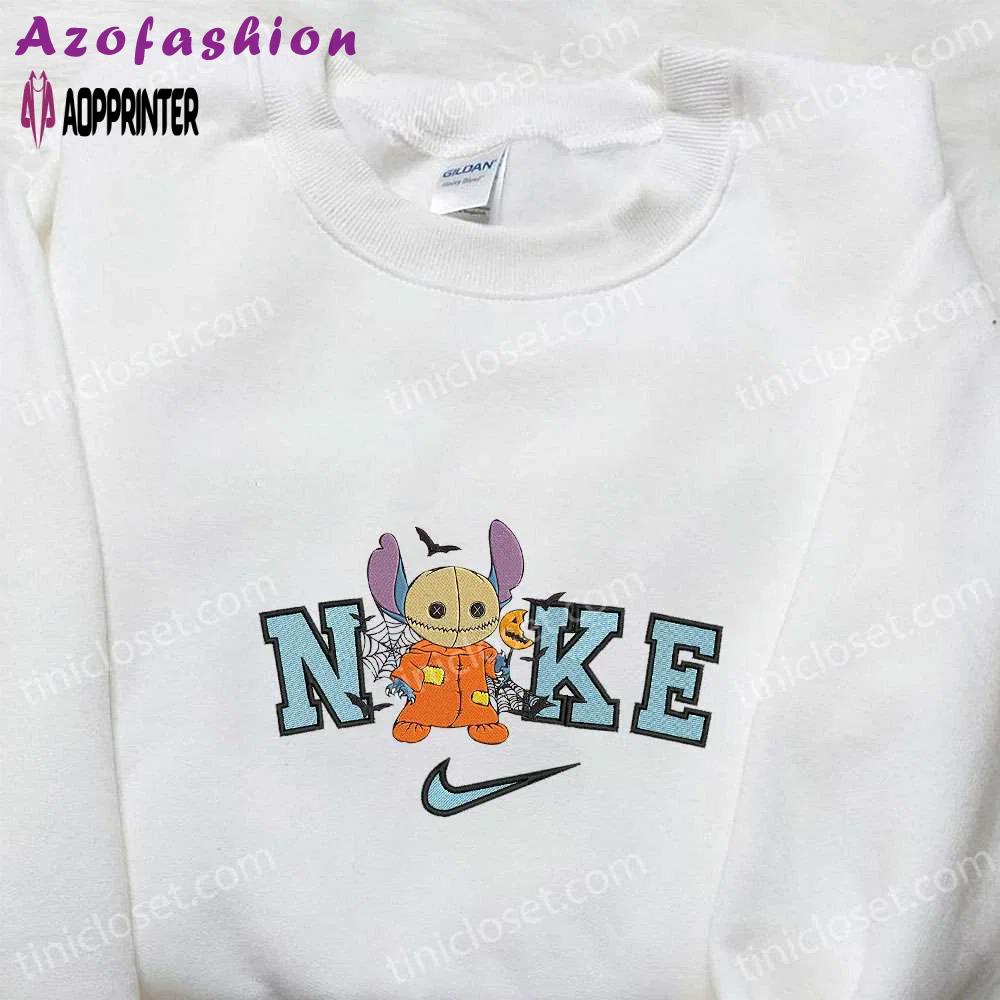 Nike x stitch sam trick r treat embroidered t-shirt & hoodie: best family gifts Embroidered Shirt