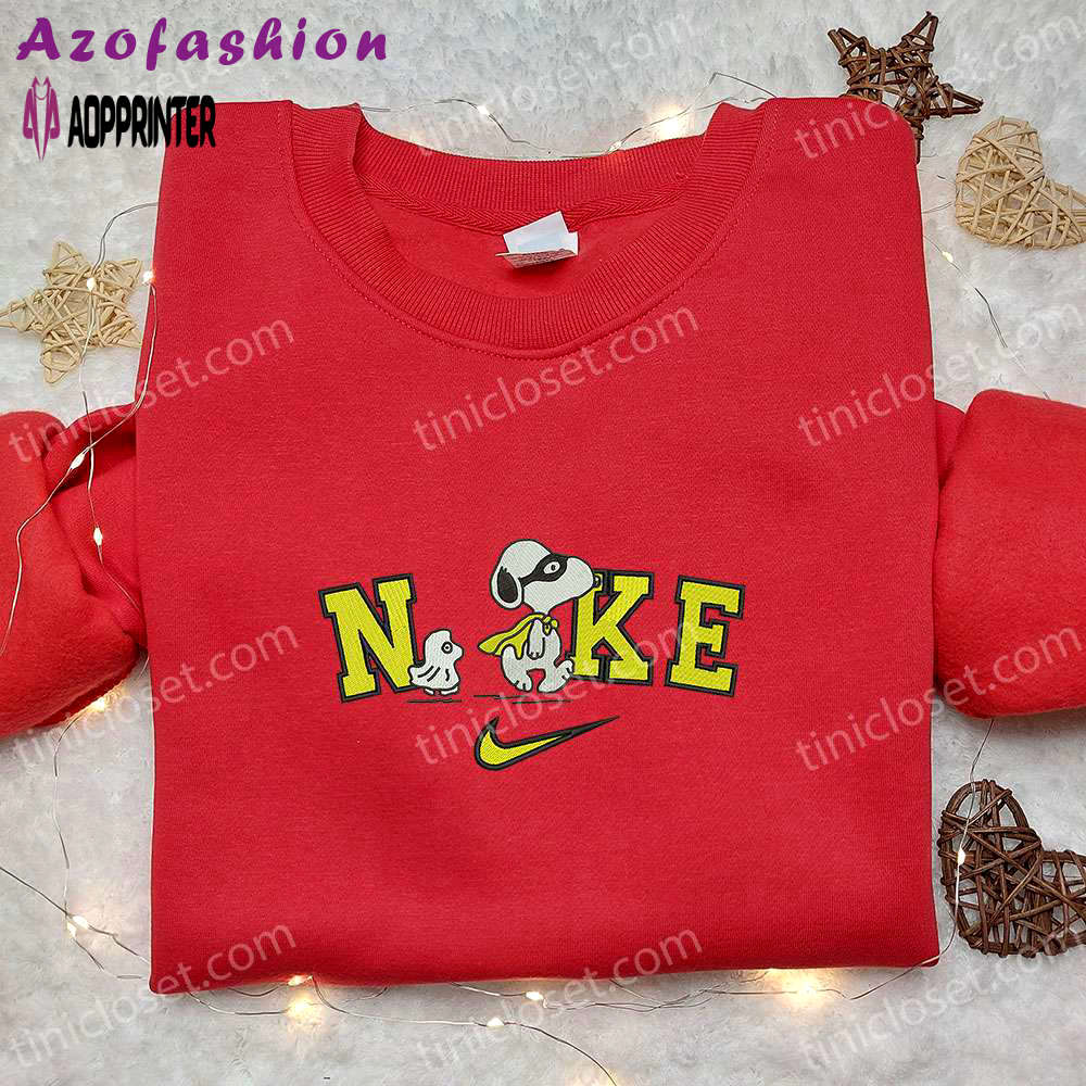 Nike x super snoopy embroidered sweatshirt & hoodie: cute halloween designs & custom t-shirt Embroidered Shirt