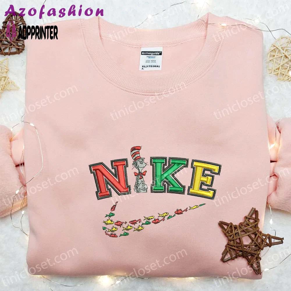 Nike x the cat in the hat embroidered shirt & cartoon hoodie – custom nike t-shirt Embroidered Shirt