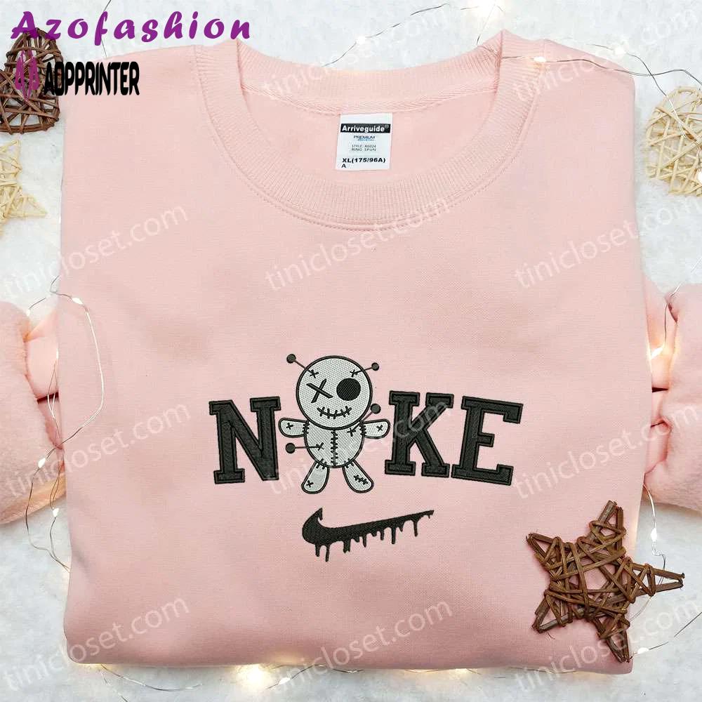 Nike x thinking of you voodoo doll embroidered shirt: best halloween gift for family Embroidered Shirt