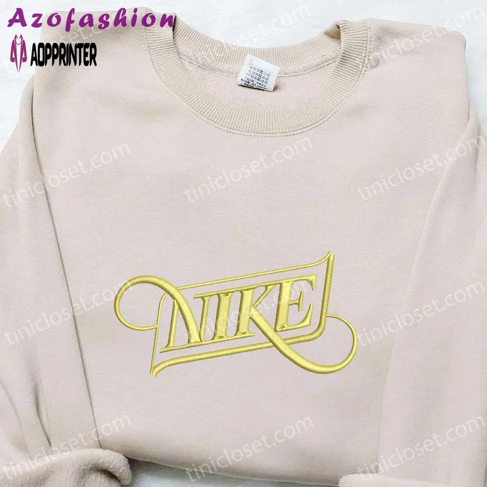 Nike x typography embroidered sweatshirt: stylish nike inspired hoodie perfect birthday gift Embroidered Shirt