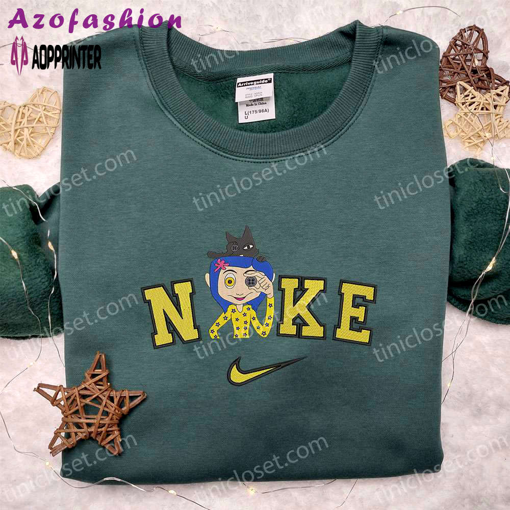 Nike x witch button eyed girl halloween embroidered shirt – adorable & inspired Embroidered Shirt