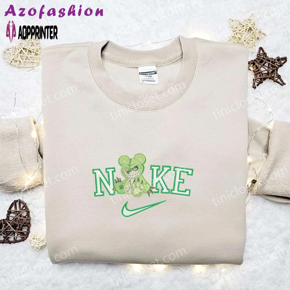 Nike x zombie bear embroidered sweatshirt – cool halloween hoodie & t-shirt Embroidered Shirt