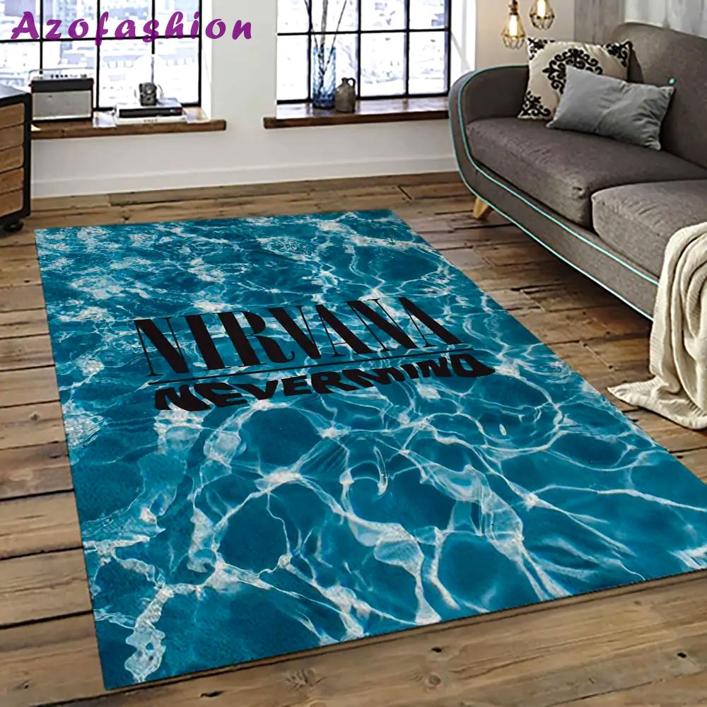 Nirvana rock band punk rock music retangle carpet area rug home decor best gift for fan and friends nv35 Rectangle Rug