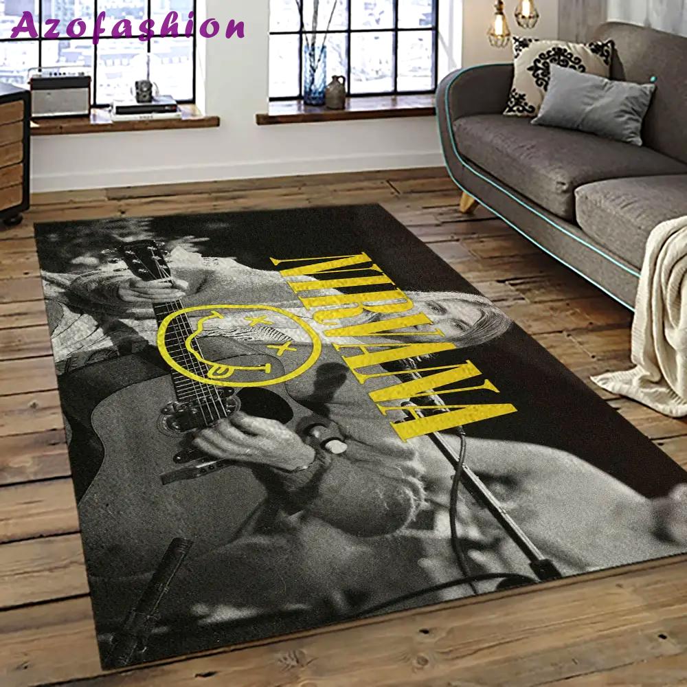 Nirvana rock band punk rock music retangle carpet area rug home decor best gift for fan and friends nv52 Rectangle Rug