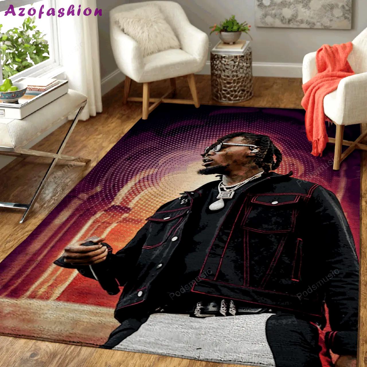 Offset rap music art for fans area rug living room carpet rug regtangle carpet floor decor home decor Rectangle Rug
