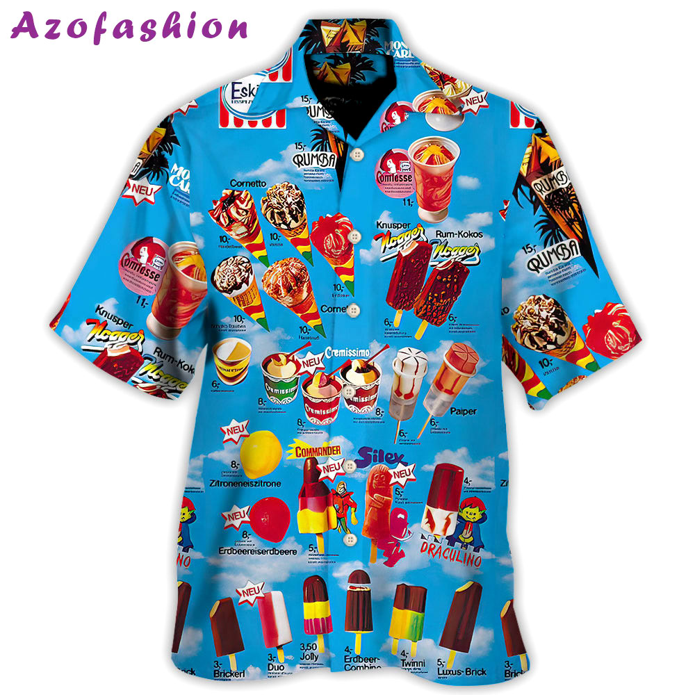 Old ice cream it over nostalgic streets ice cream set 3 - hawaiian shirt Hawaii Shirt Shorts & Flip Flops