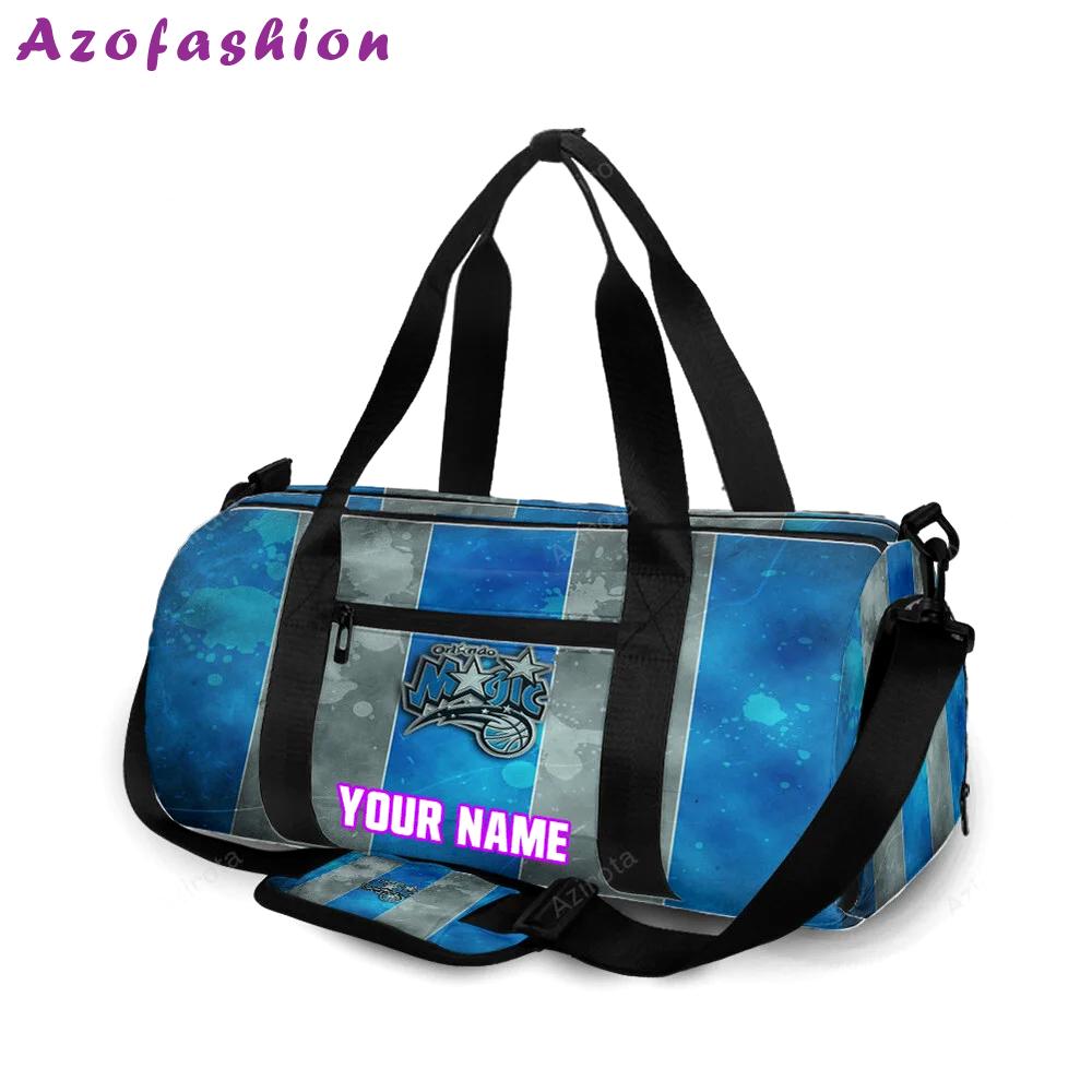 Orlando magic blue white color splash personalized name travel bag gym bag 661 Travel Bag