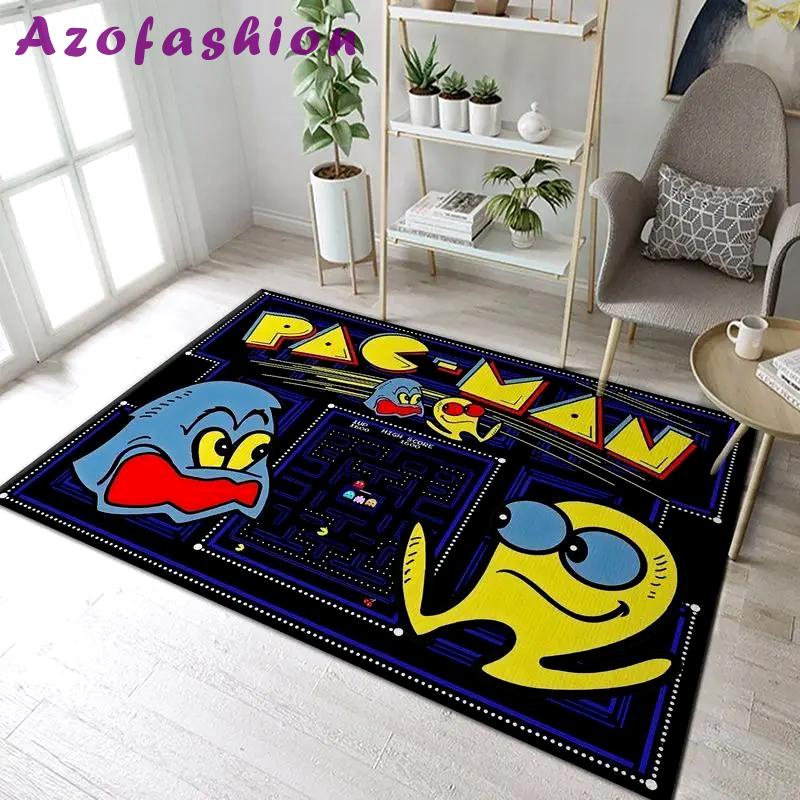 Pac man 3 area rug living room and bed room rug rug regtangle carpet floor decor home decor Rectangle Rug