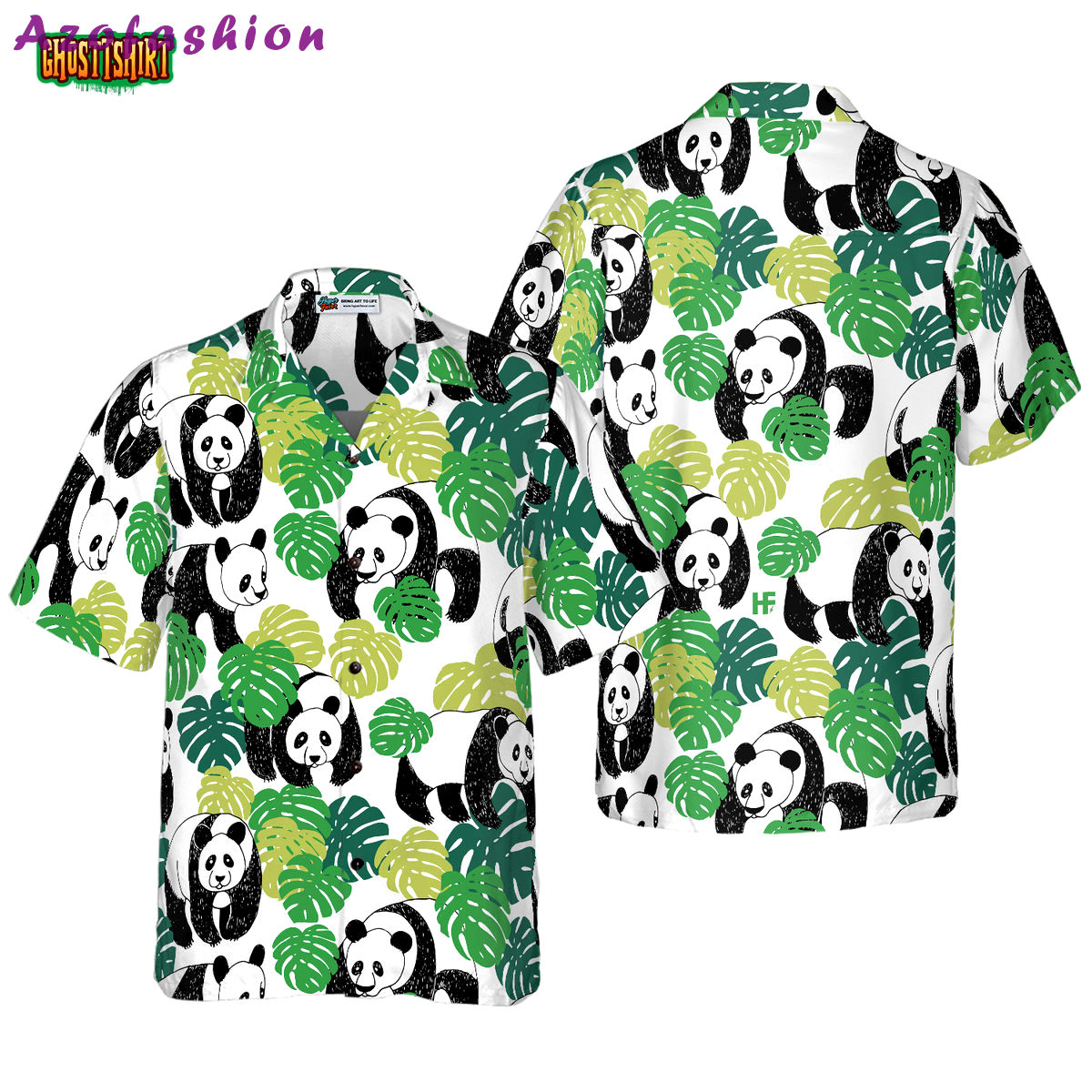 Panda leaves hawaiian shirt Hawaii Shirt Shorts & Flip Flops