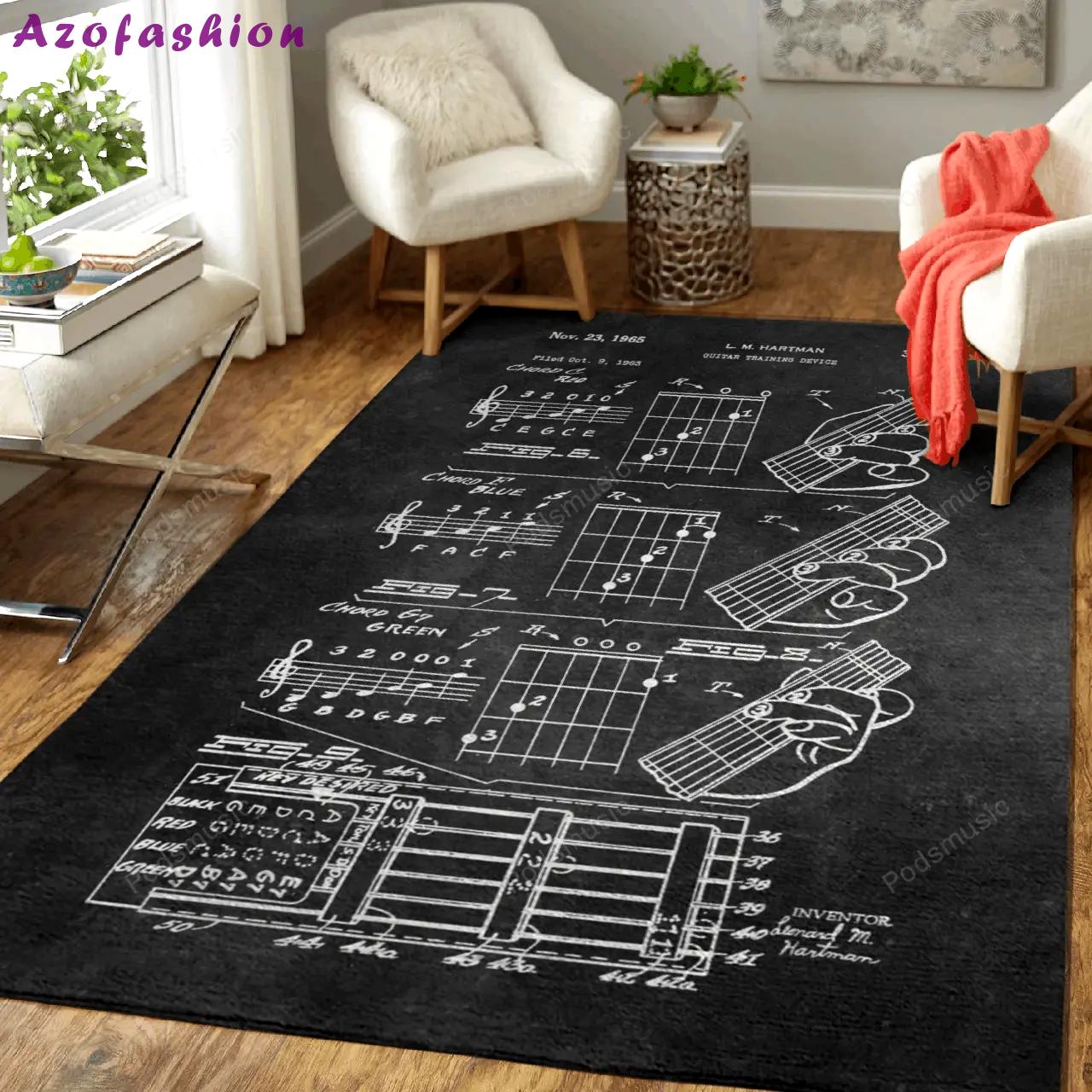 Patent hartman 1965 guitar patents music art for fans area rug living room carpet rug regtangle carpet floor decor home decor Rectangle Rug
